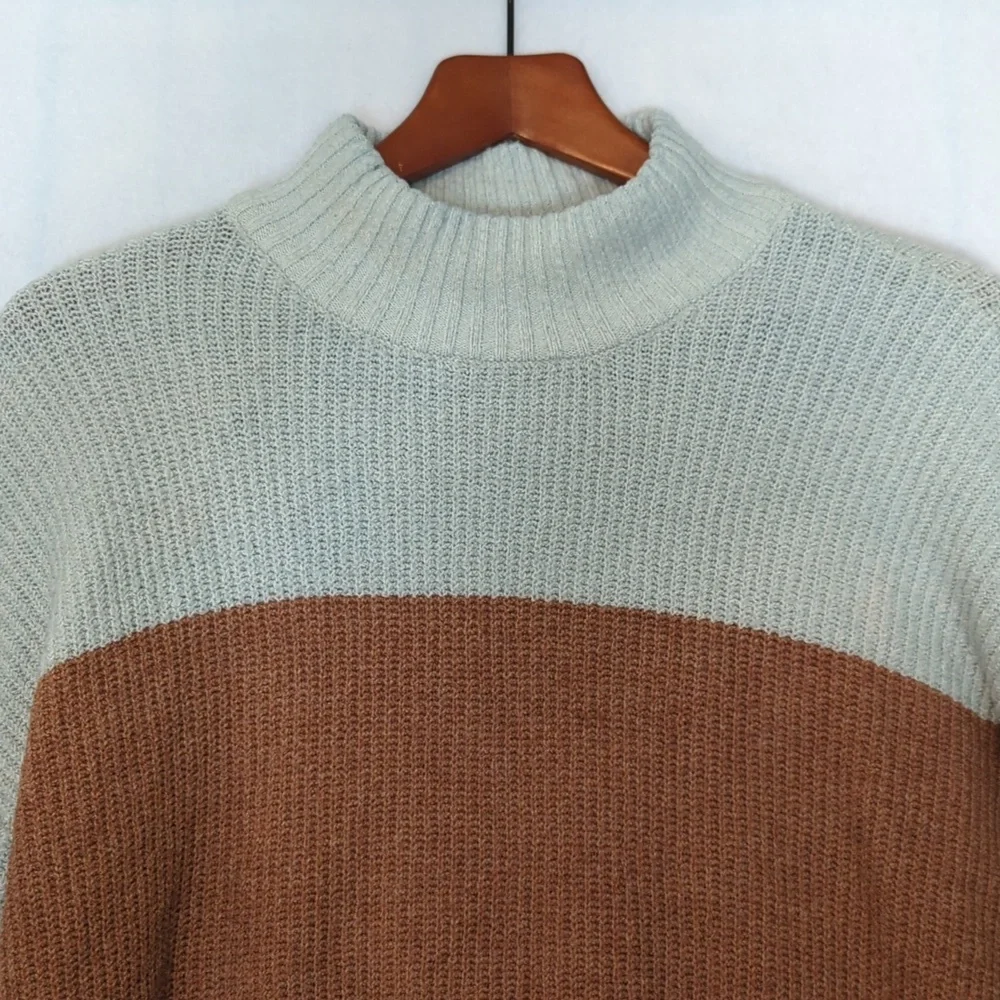 Pink Rose Colorblock Knit‎ Women's Sweater M
